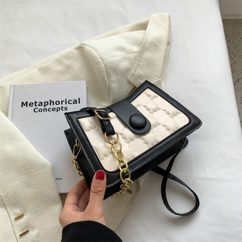 Texture Chain Bag Women's Korean Version Of The New Girl's Shoulder Bag Simple Chain Messenger Small Square Bag