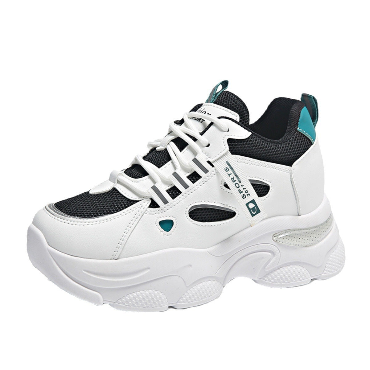 Zapatillas de cuero con suela gruesa y amortiguación - Mujer