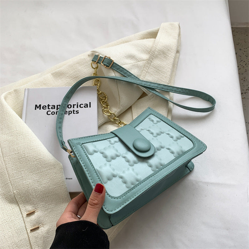 Texture Chain Bag Women's Korean Version Of The New Girl's Shoulder Bag Simple Chain Messenger Small Square Bag