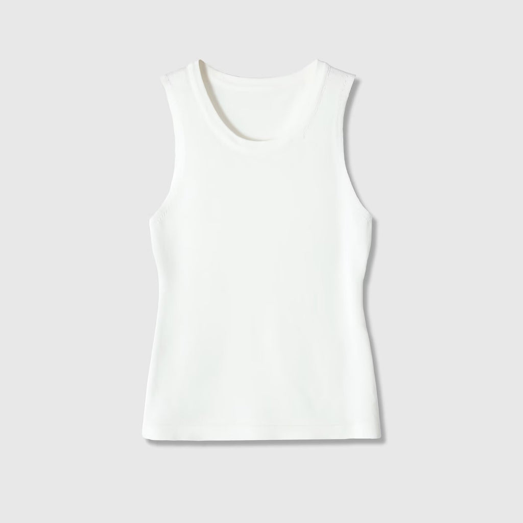 Round neck casual ribbed sleeveless vest