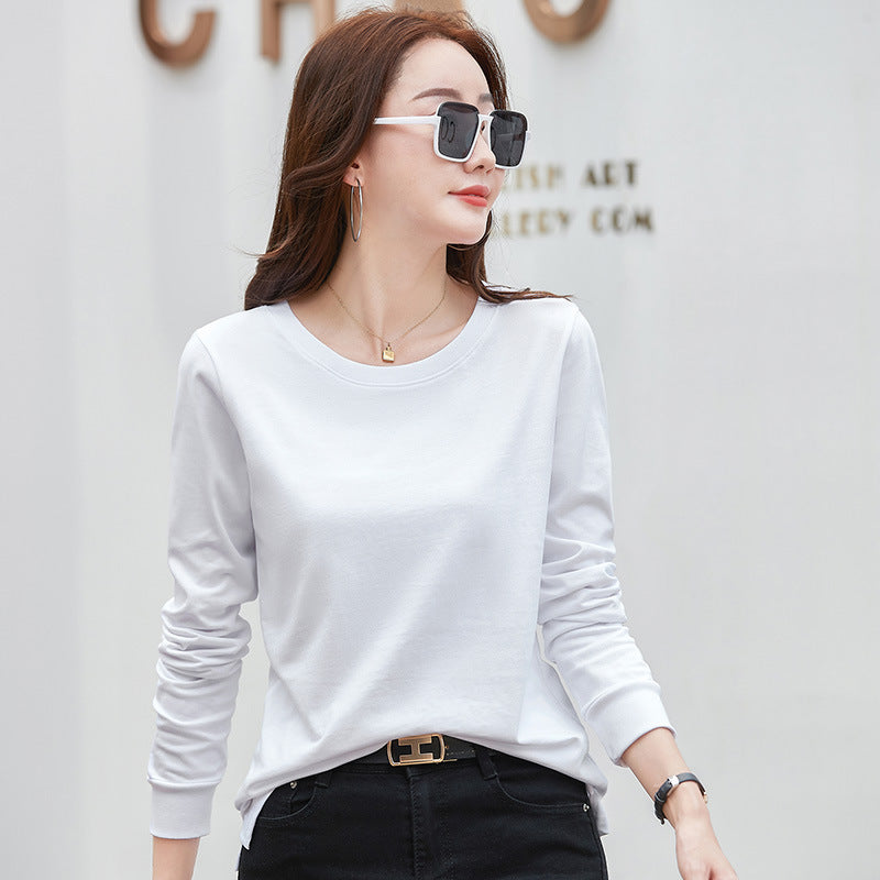 Camiseta de manga larga cuello redondo - Mujer