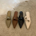 New Spring Women's Slippers Pointed Toe Toe Sandals Slippers Flat Casual  All-match Sexy Solid Color Women's Mules Slides