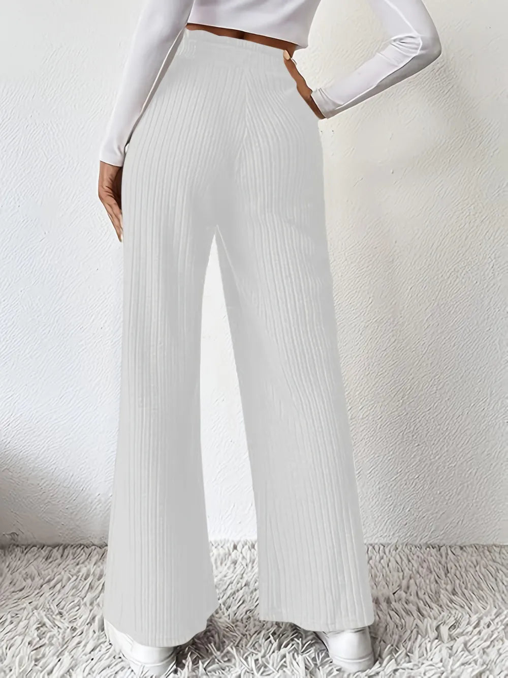 Pantalón de Canelé con Talle Alto – 6 Colores Tendencia, Mujer