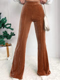 Pantalón Bootcut de Canelé con Talle Alto – Mujer
