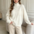 Long-Sleeve Quarter-Zip Turtleneck Sweater