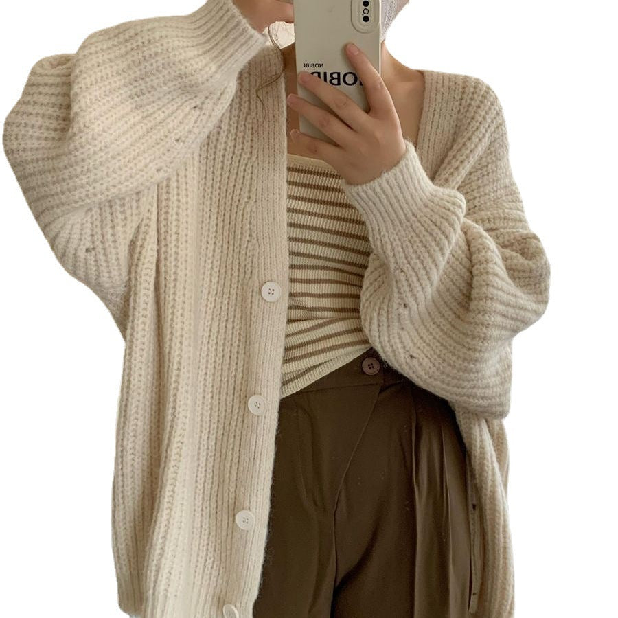 Oversized Chunky Knit Batwing Sleeve Cardigan