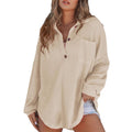 Top de Punto Waffle con Cuello Vuelto y Cinturilla – Mujer