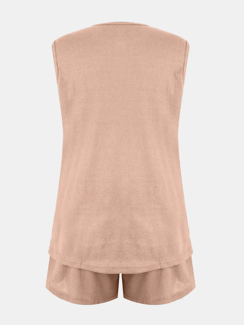 Conjunto Verano de Punto Waffle: Top Sin Mangas y Shorts – 7 Colores, S a 3XL