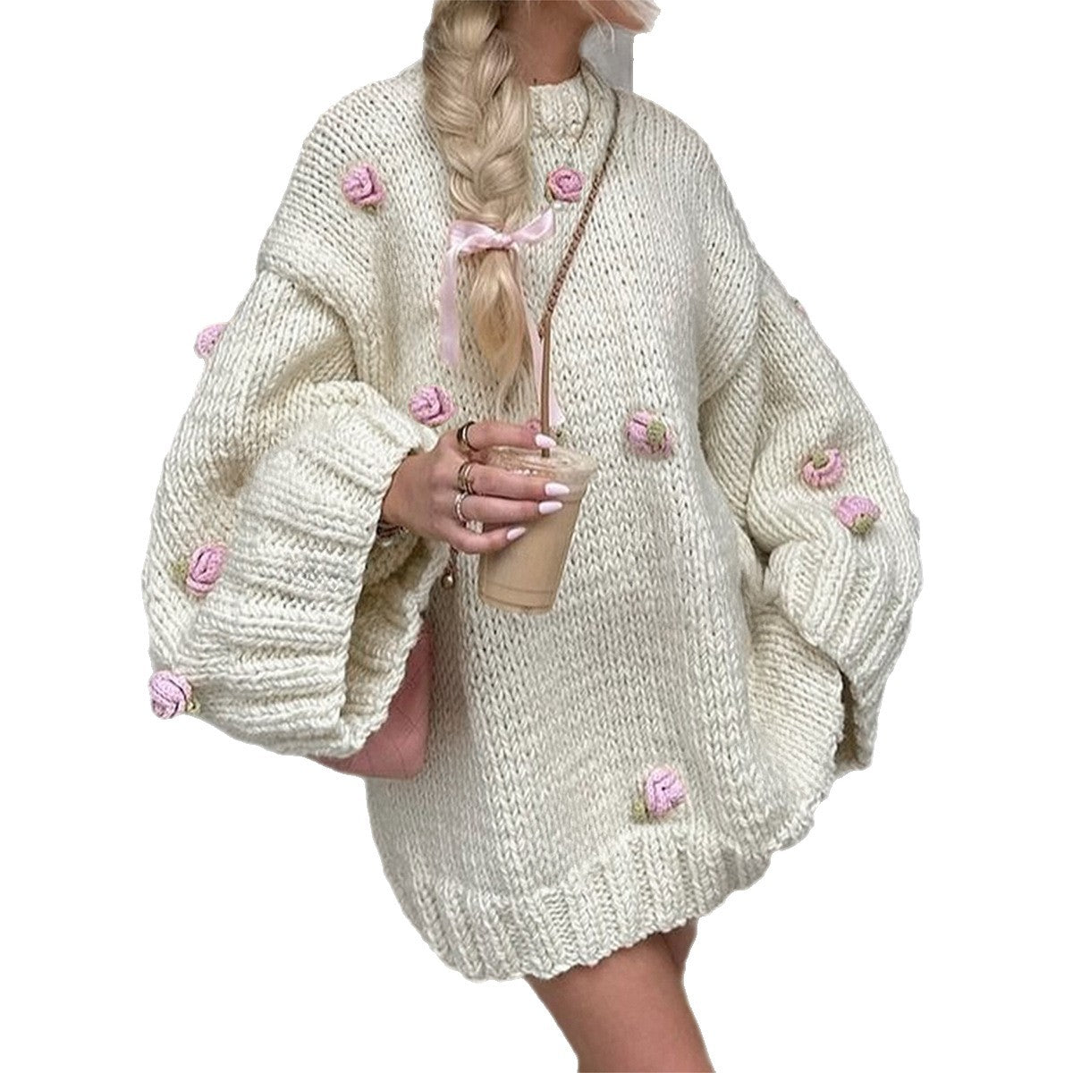 Jersé Floral Bordado - Mujer