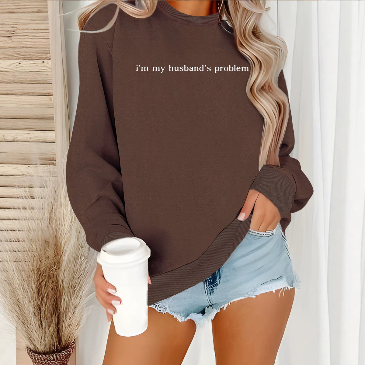 Sudadera Oversize de Terciopelo con Manga Farol