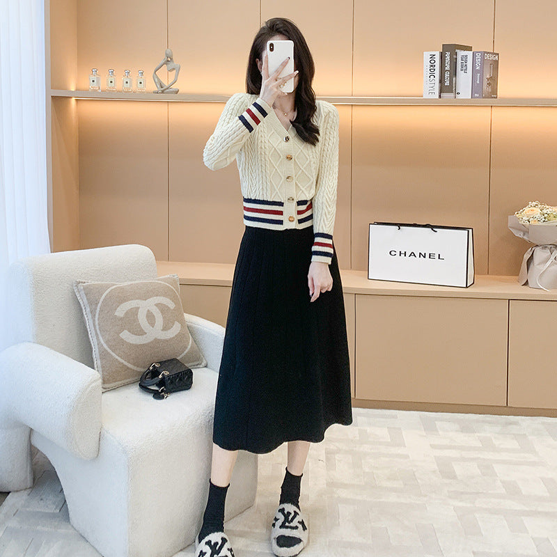 Conjunto Cárdigan de Punto con Falda – Elegancia Effortless