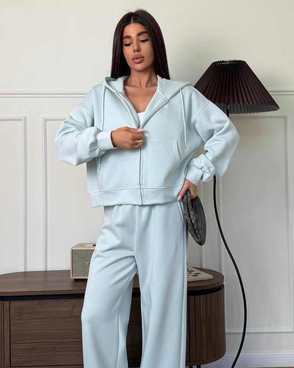 Conjunto Deportivo Holgado con Capucha y Cremallera - Mujer