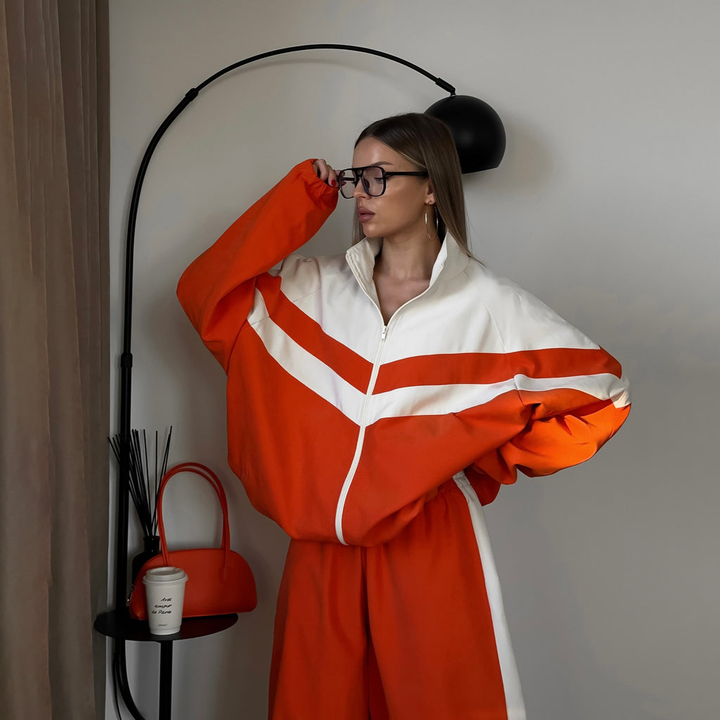 Conjunto Deportivo de Dos Piezas con Rayas en Contraste - Mujer