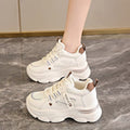 Zapatillas de cuero con suela gruesa y amortiguación - Mujer
