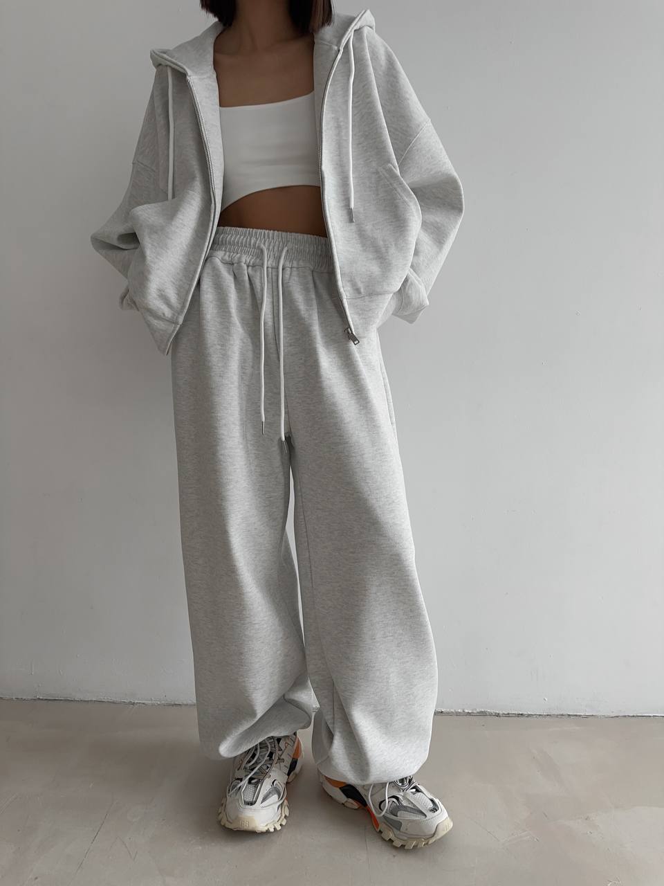 Conjunto Deportivo Holgado con Capucha y Cremallera - Mujer
