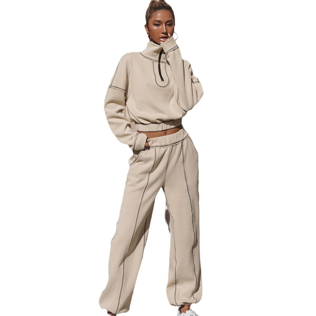 Conjunto de dos piezas con sudadera con capucha deportiva para mujer