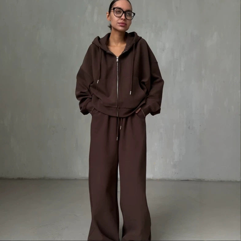 Conjunto Deportivo Holgado con Capucha y Cremallera - Mujer