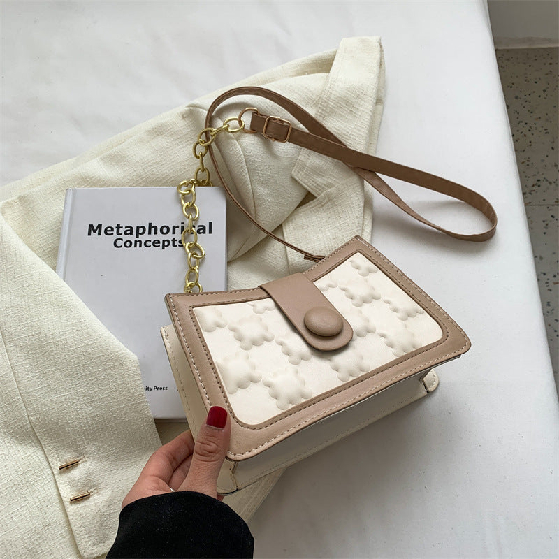 Texture Chain Bag Women's Korean Version Of The New Girl's Shoulder Bag Simple Chain Messenger Small Square Bag