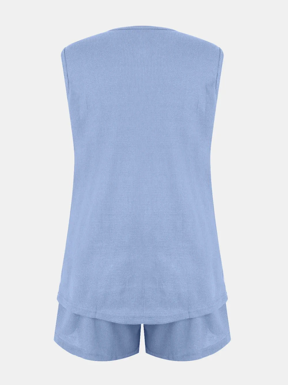 Conjunto de Top Waffle Knit sin Mangas con Shorts – Tallas S a 3XL