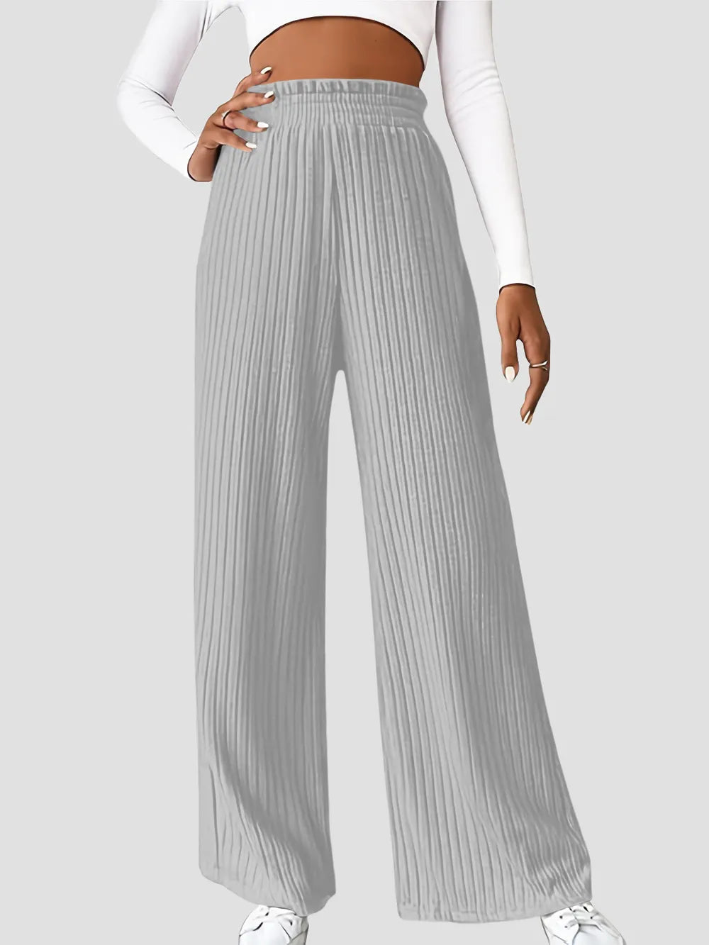 Pantalón de Canelé con Talle Alto – 6 Colores Tendencia, Mujer