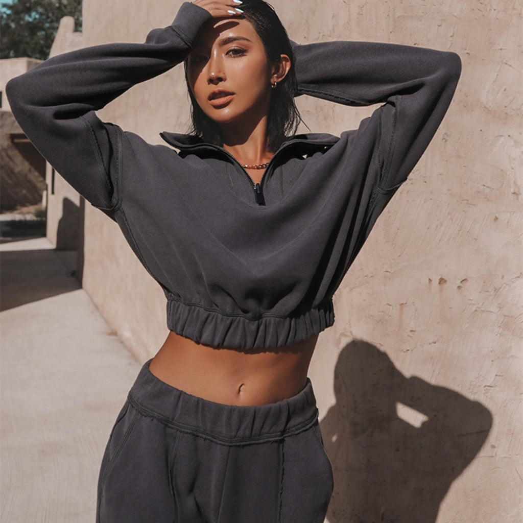 Conjunto de dos piezas con sudadera con capucha deportiva para mujer
