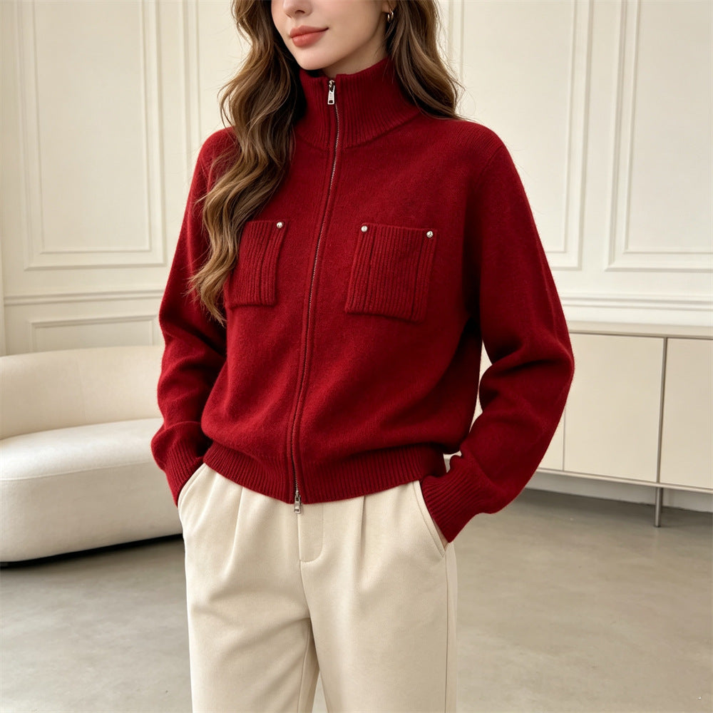Long-Sleeve Quarter-Zip Turtleneck Sweater