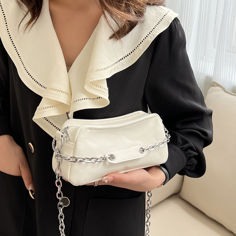 Korean Style Of The Girl's Bag Women Summer New Fashion Zipper Chain Bag Texture Shoulder Casual Bag Chain Bag