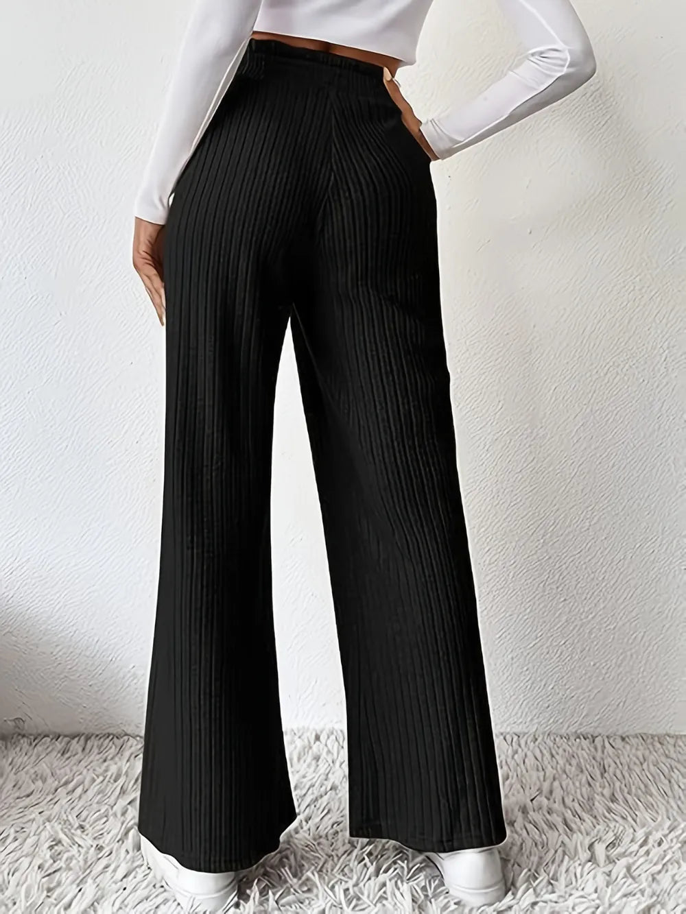 Pantalón de Canelé con Talle Alto – 6 Colores Tendencia, Mujer