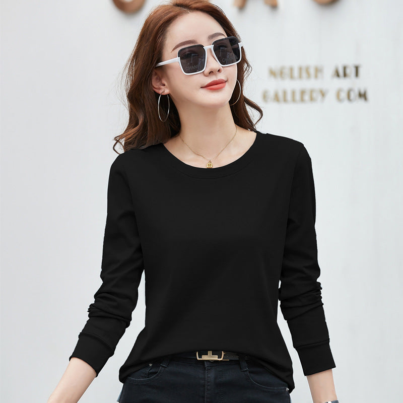 Camiseta de manga larga cuello redondo - Mujer