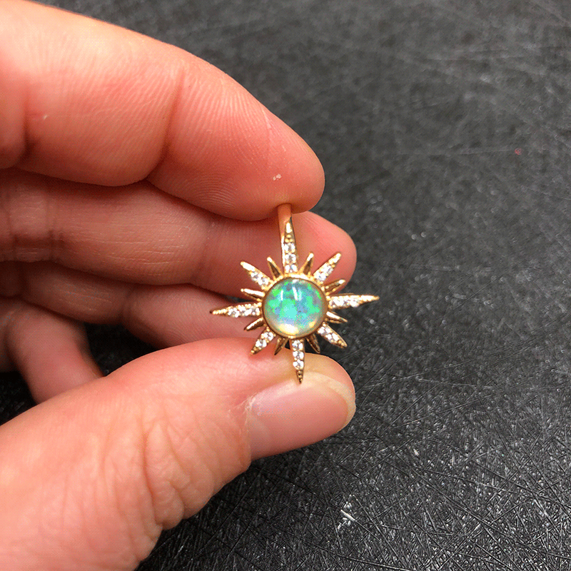 Anillo Ajustable Retro con Piedra de Luna y Estrella – Estilo Boho Dorado