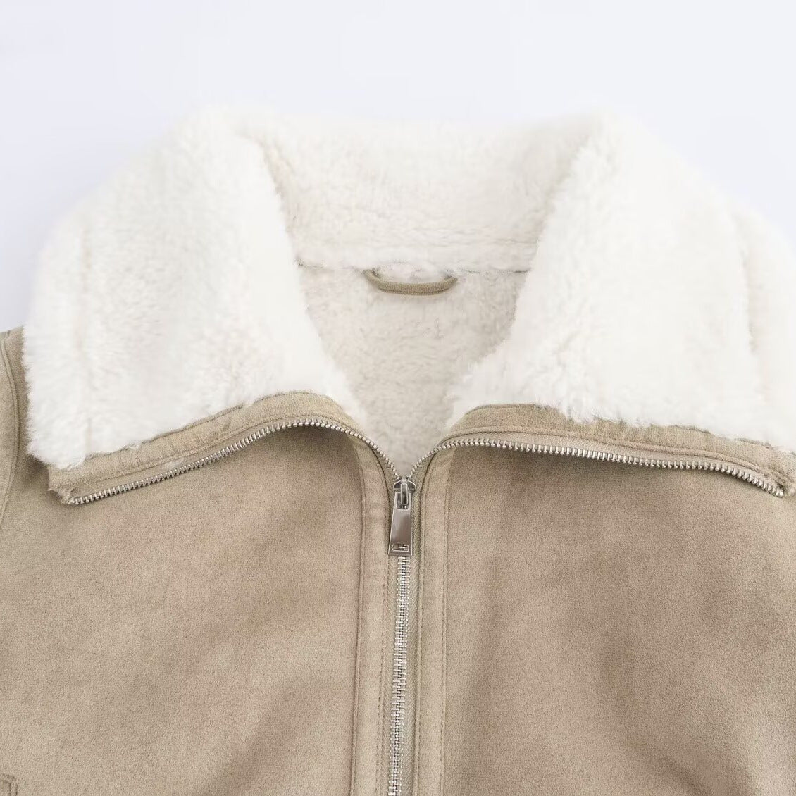 Chaqueta Reversible con Bajo de Canelé y Cremallera – Mujer