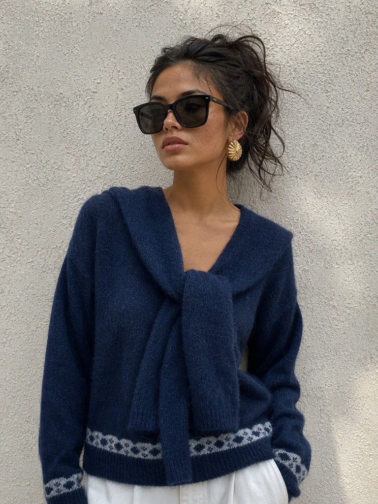 Conjunto de Jersey con Bufanda - Dos Piezas para Mujer