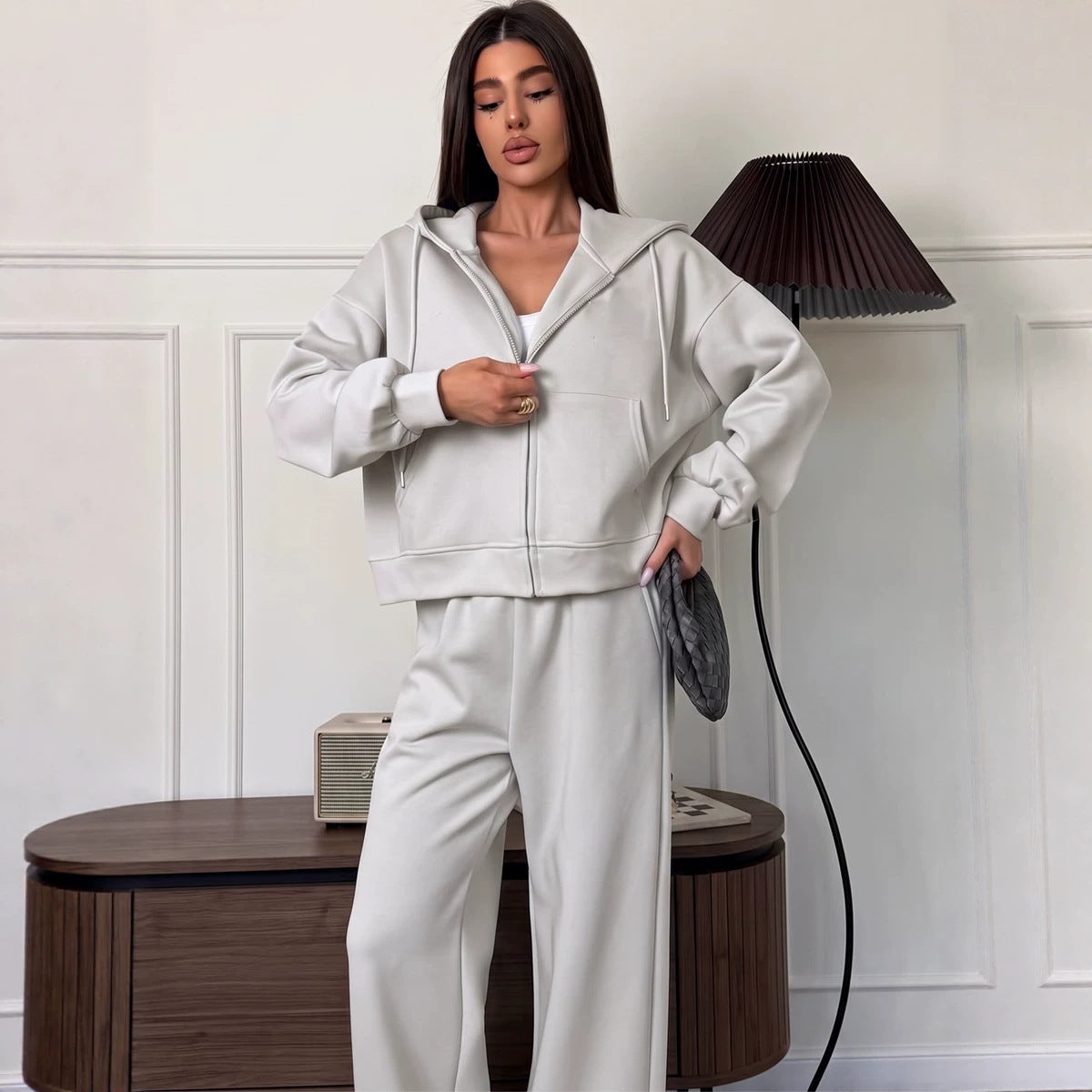 Conjunto Deportivo Holgado con Capucha y Cremallera - Mujer