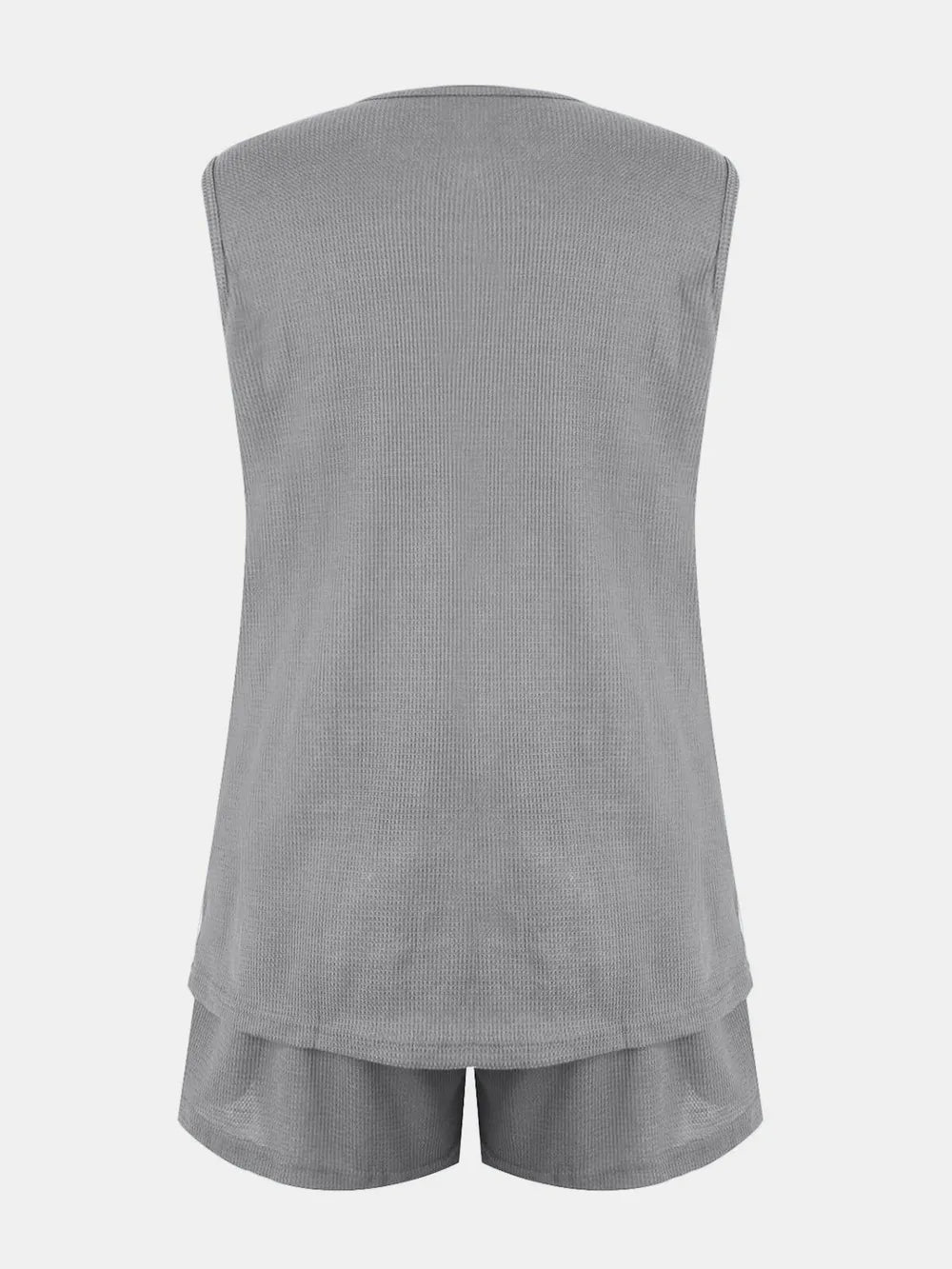 Conjunto de Top Waffle Knit sin Mangas con Shorts – Tallas S a 3XL