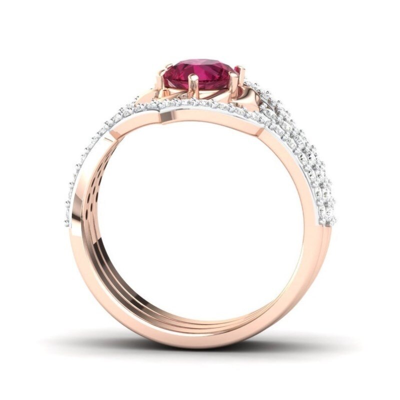 Set de 3 Anillos de Flor Bañados en Oro Rosa – Boda, Compromiso y Aniversario