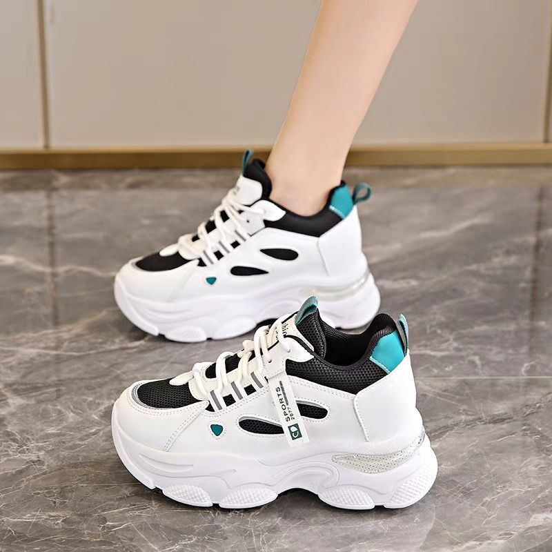 Zapatillas de cuero con suela gruesa y amortiguación - Mujer