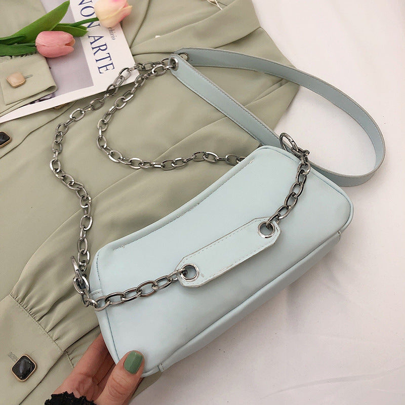Korean Style Of The Girl's Bag Women Summer New Fashion Zipper Chain Bag Texture Shoulder Casual Bag Chain Bag