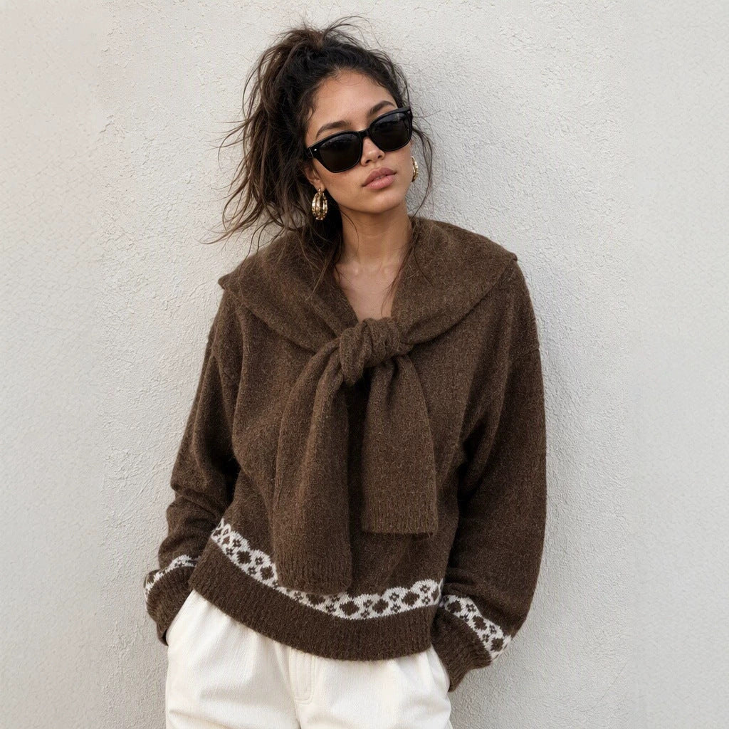 Conjunto de Jersey con Bufanda - Dos Piezas para Mujer