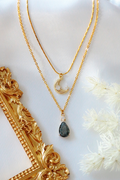 Collar Doble Capa Luna Chapado en Oro de 18 Kilates